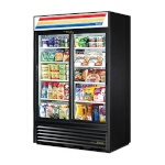 True GDM-45-HC-LD - Merchandiser, two-section, (2) glass sliding doors, powder coated exterior